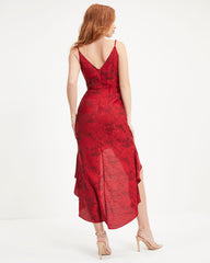 With You Floral Ruched Ruffle Maxi Dress