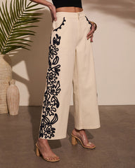 Emmerson Embroidery Wide Leg Denim