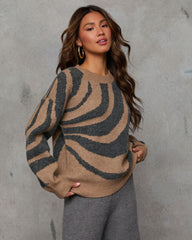 Warm Hold Abstract Pullover Sweater