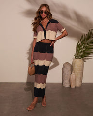 Coastal Core Colorblock Button Down Top