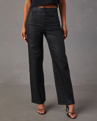 VICI Icon Coated High Rise Straight Jeans
