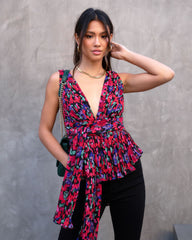 Perfect Lover Floral Pleated Top