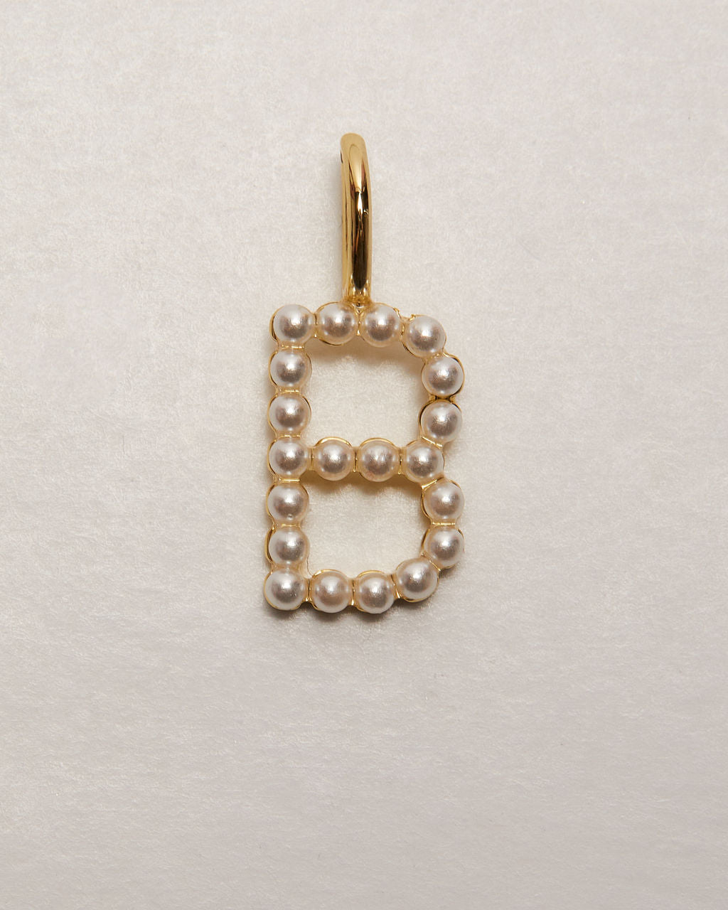 Pearl Letter 14k Plated Charm