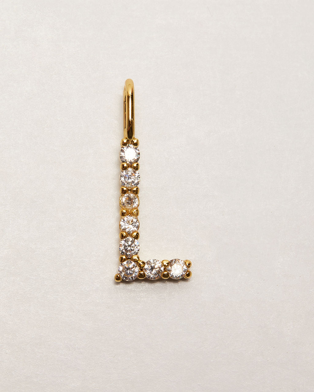 Initial Letter 14k Plated Rhinestone Charm