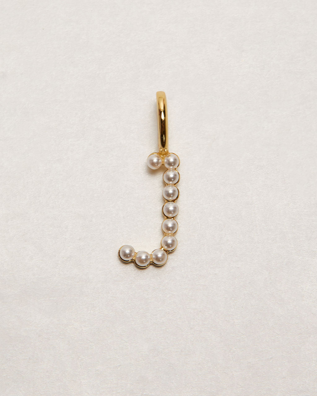 Pearl Letter 14k Plated Charm