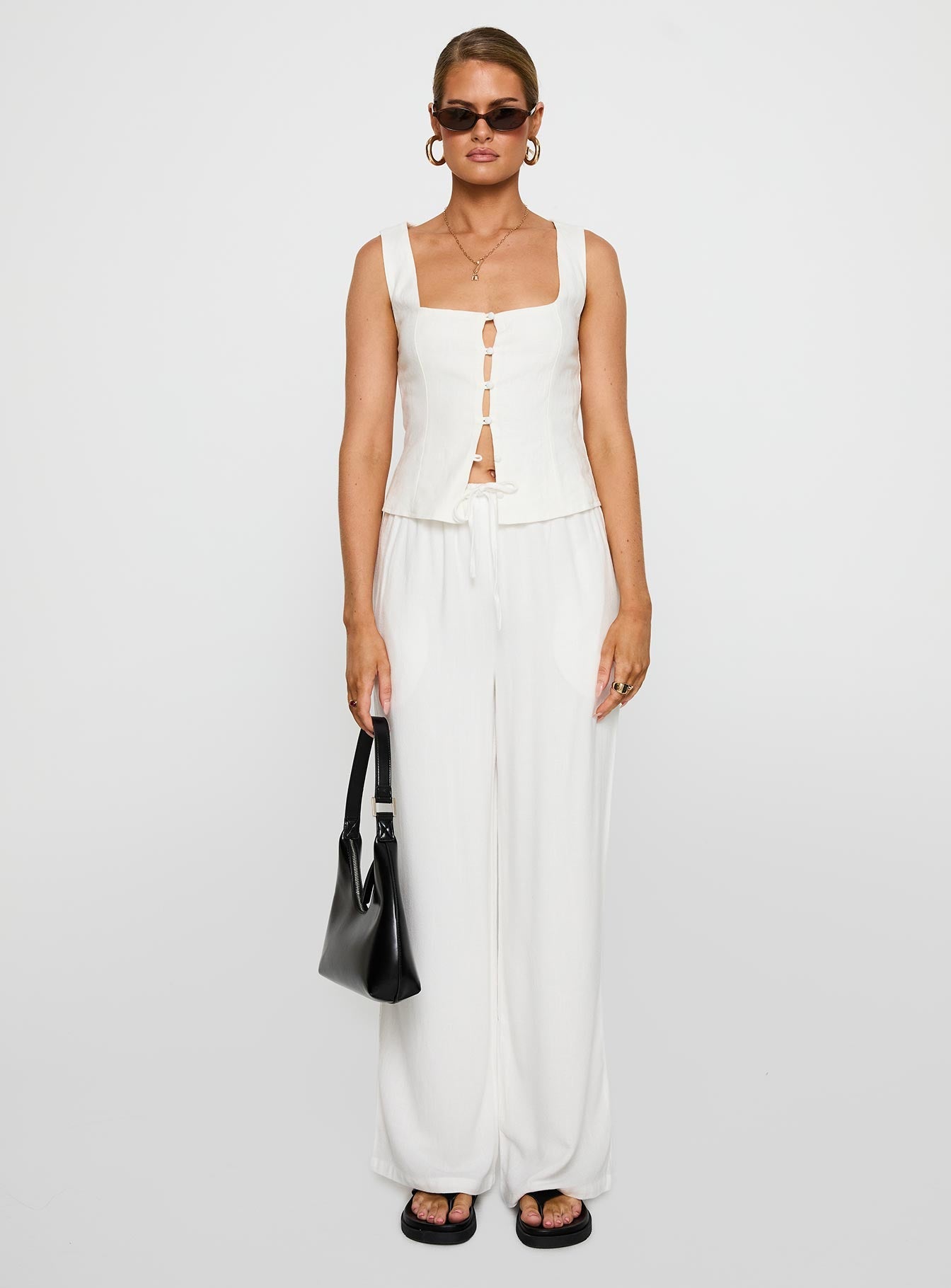 Parklea Linen Blend Pants White