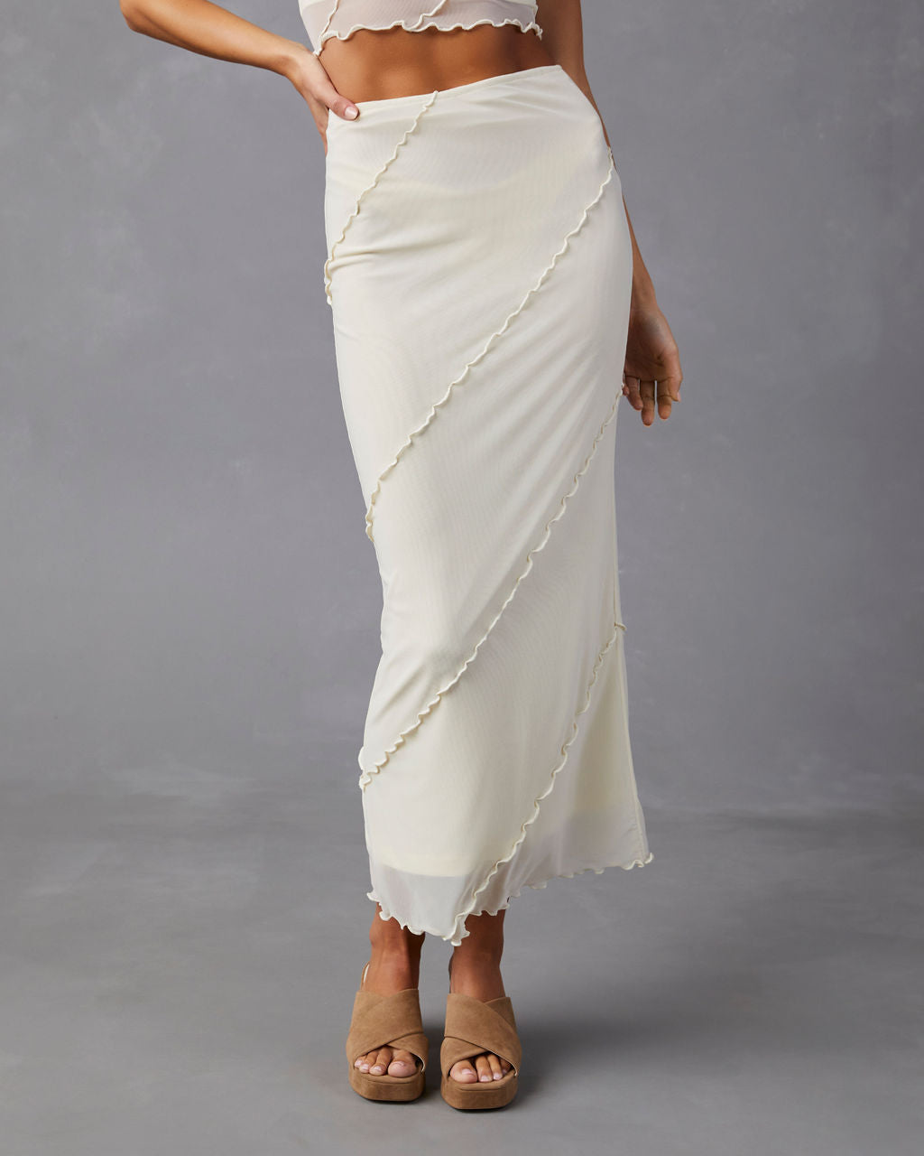 Markella Lettuce Trim Midi Skirt