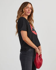 Vampire Lips Distressed Cotton Tee