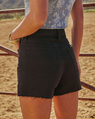 Stassi High Rise Distressed Mom Jean Shorts
