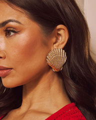Tropic Cove Textured Seashell Earrings