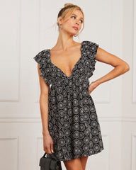 Daniela Gingham Babydoll Mini Dress