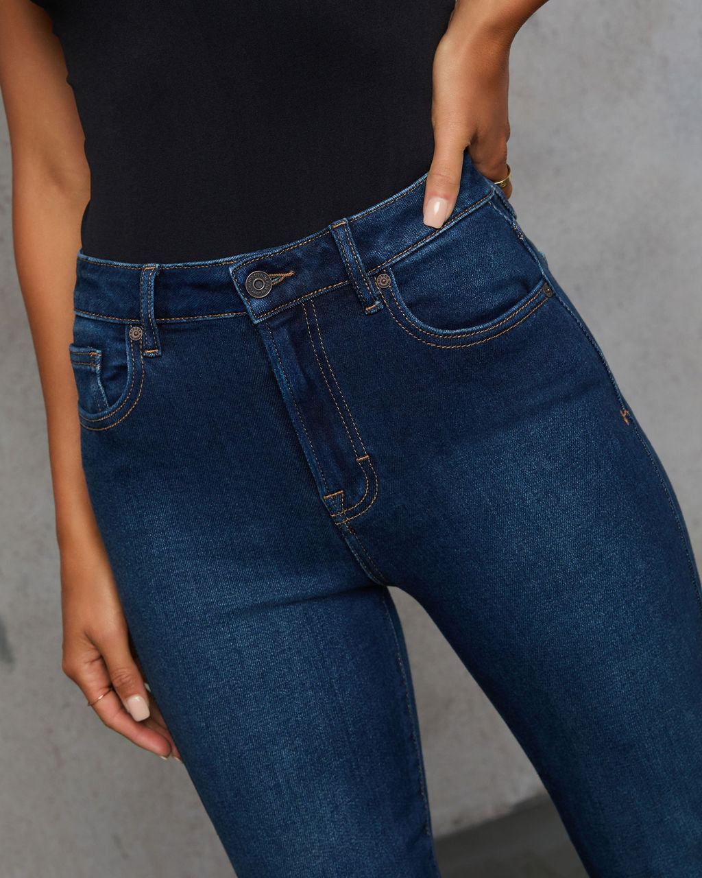 Ashley Super Stretch High Rise Straight Leg Jeans