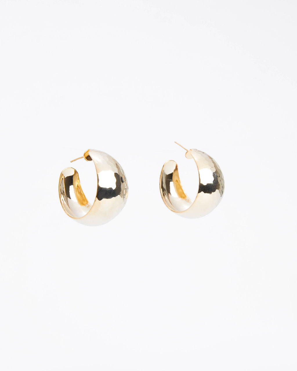Romy Wide Hammered Hoop Earrings