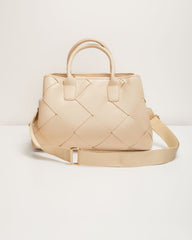 Giorgia Faux Leather Woven Top Handle Bag