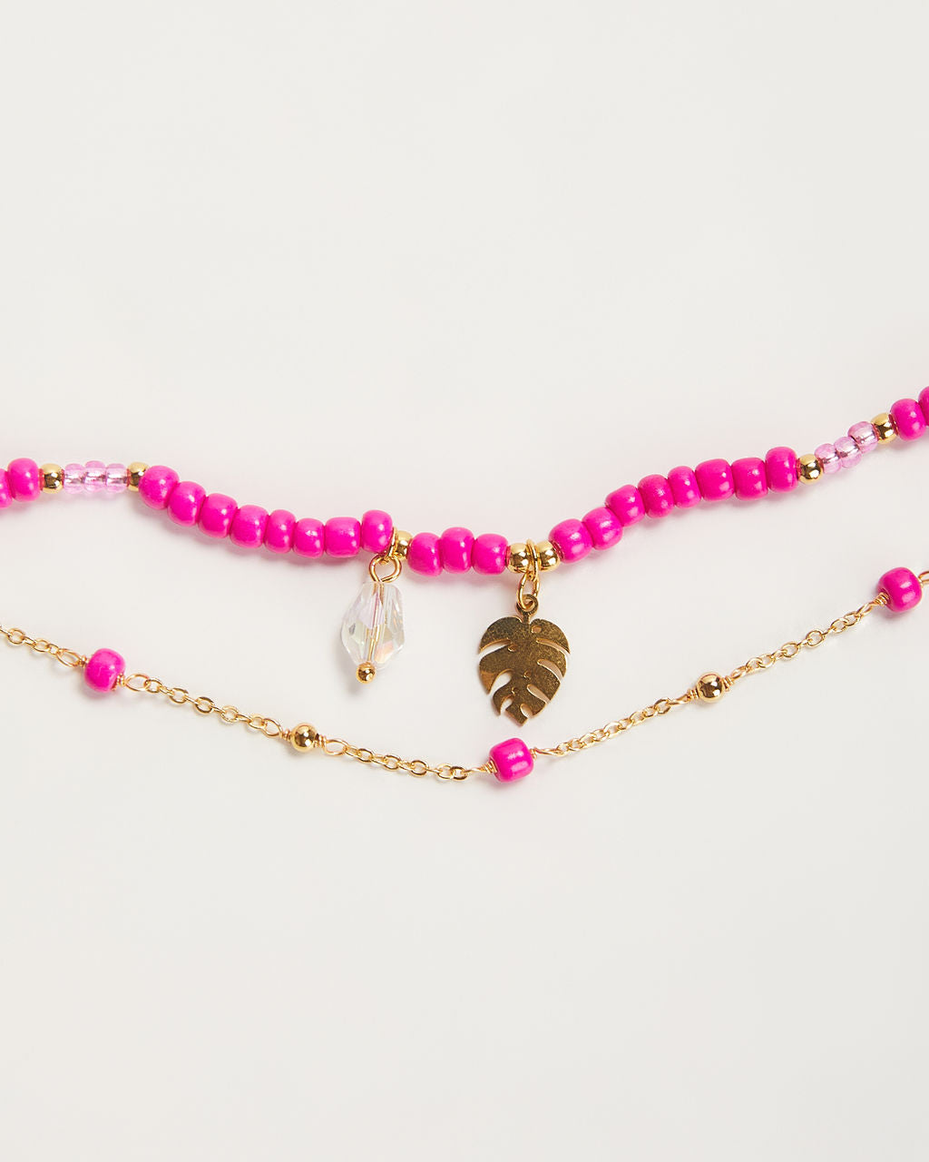 Shoreline Beaded Layered Charm Bracelet