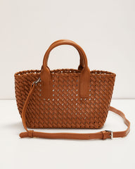 Picnic Date Woven Top Handle Tote Bag