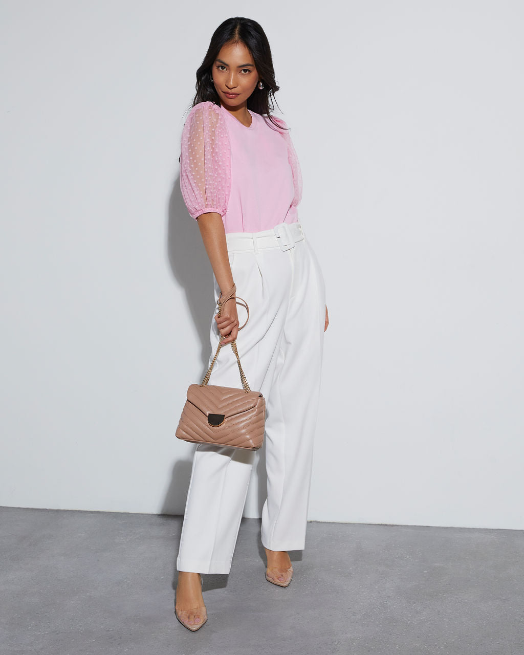 Prim And Proper Tulle Puff Sleeve Top