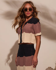 Coastal Core Colorblock Button Down Top