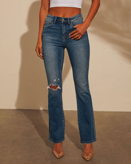 Kylee High Rise Distressed Flare Jeans