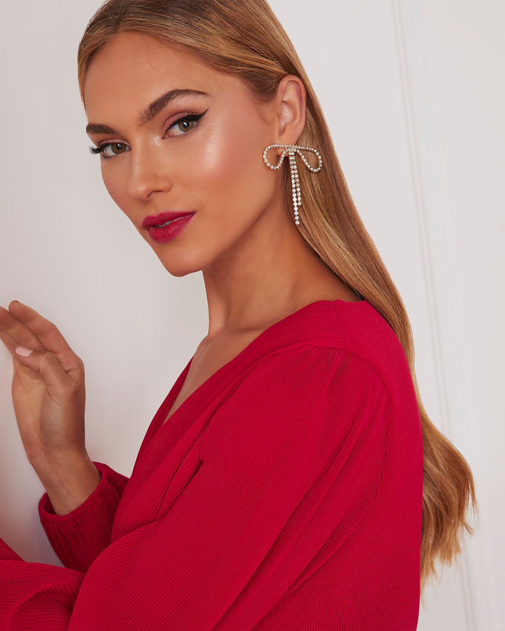Bristowe Rhinestone Bow Earrings