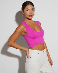 Exhale Ribbed V-Neck Crop Tank