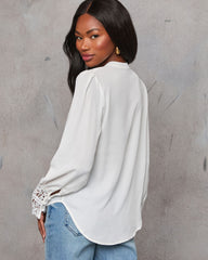 Girl Crush Lace Cuff Button Down Blouse