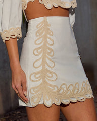 Terrie Contrast Design Mini Skirt