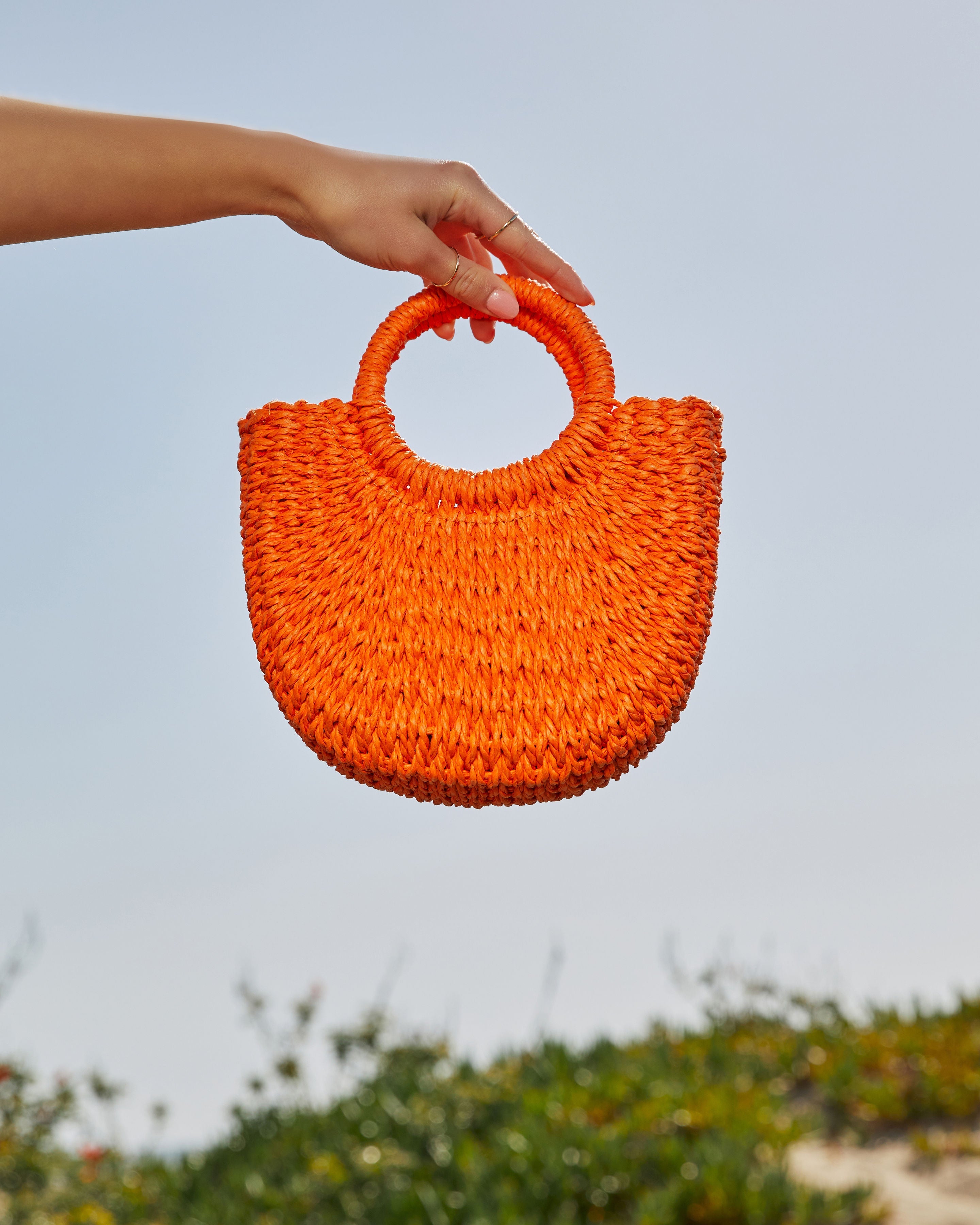 Valencia Small Rounded Straw Tote
