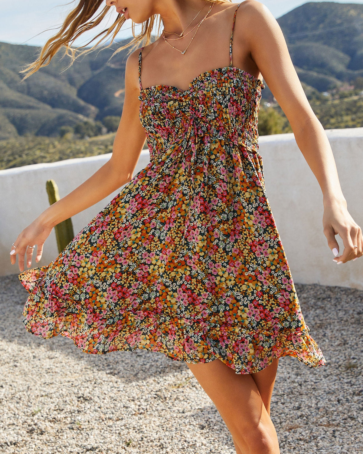 Flower Fields Ditsy Floral Mini Dress