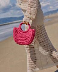 Valencia Small Rounded Straw Tote
