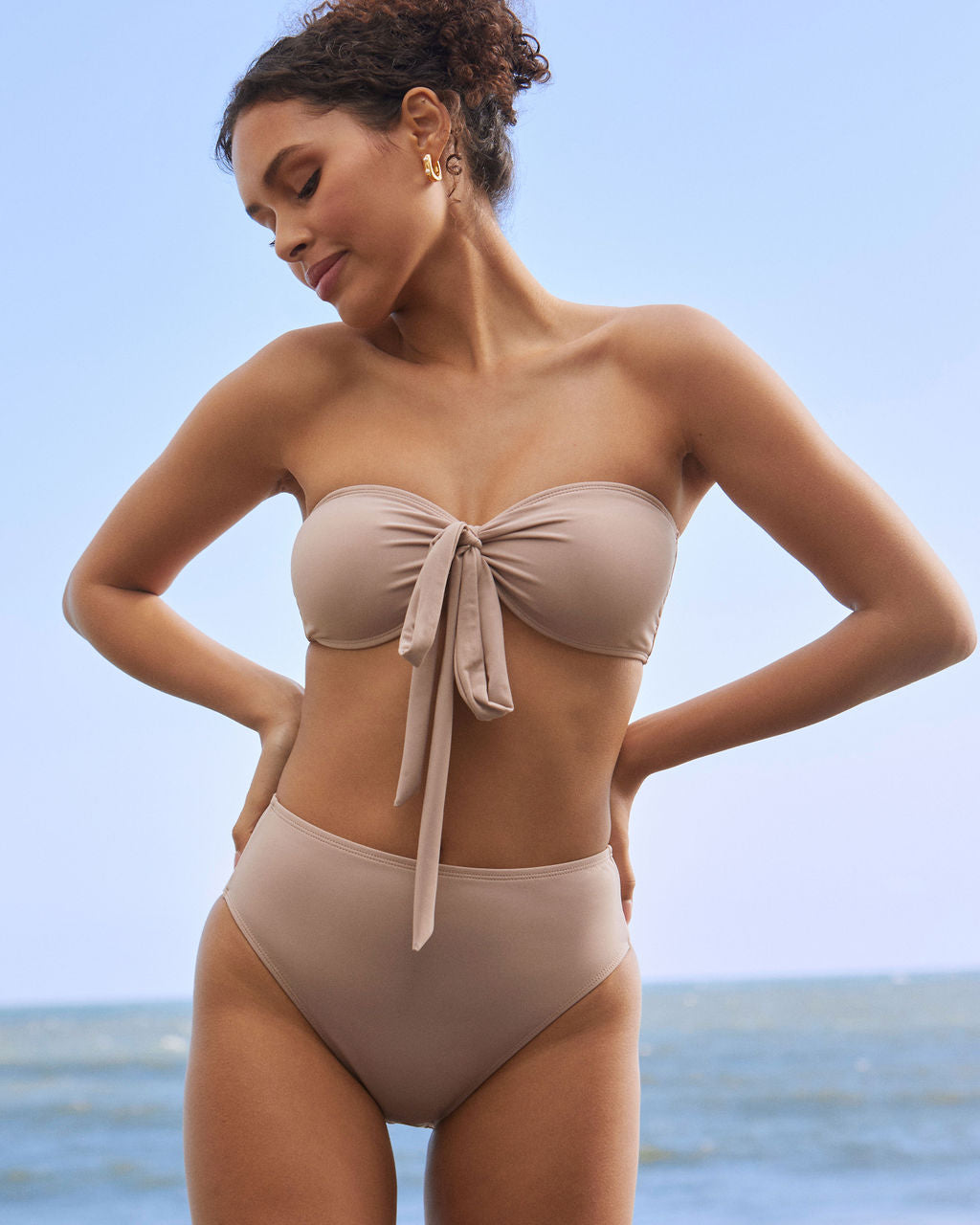 Dana Point Tie Front Bandeau Convertible Bikini Top