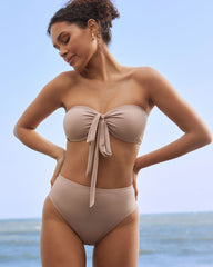 Dana Point Tie Front Bandeau Convertible Bikini Top