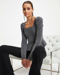 Matrix Metallic Peplum Top