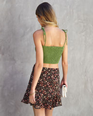 Solange Linen Smocked Crop Top